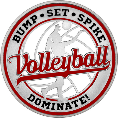 Maroon "Volleyball" with Maroon Outer Circular Borders